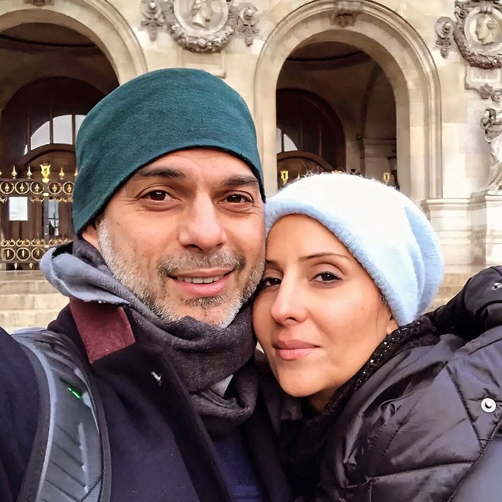 پیمان معادی در کنار همسرش + عکس