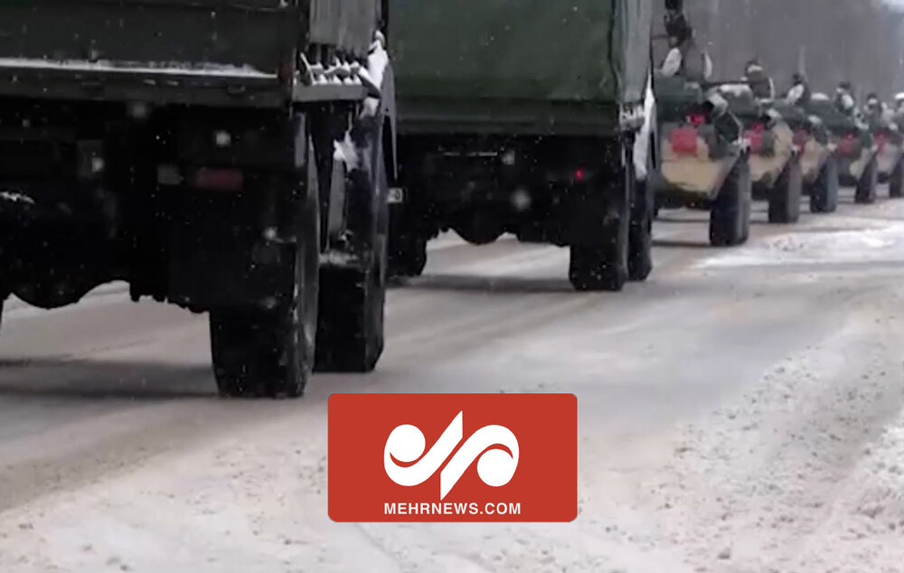 ویدئو: خودروهای جنگی بلاروس به سمت مرز اوکراین در حال حرکت هستند