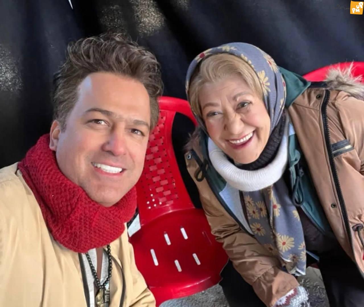 تصویر جذاب حامد آهنگی در کنار مادربزرگش در نیوکمپ!