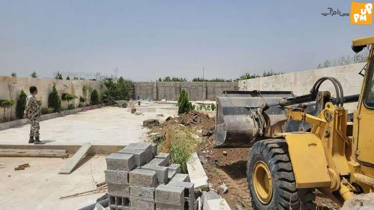 تخریب 26 ساختمان غیر مجاز در زمین کشاورزی قزوین