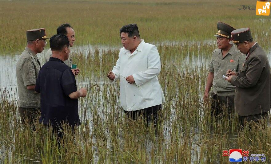 خشم رهبر کره شمالی در بازدید میدانی از مناطق سیل زده (+عکس)