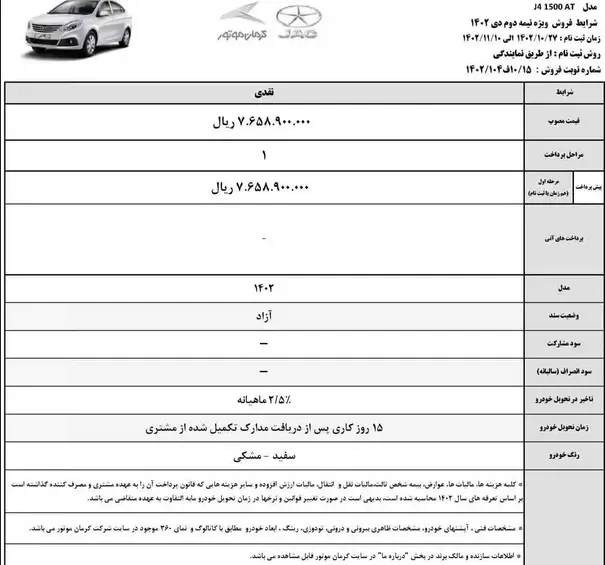 آغاز بزرگترین حراجی فروش اقساطی خودرو با ماهی 6 میلیون