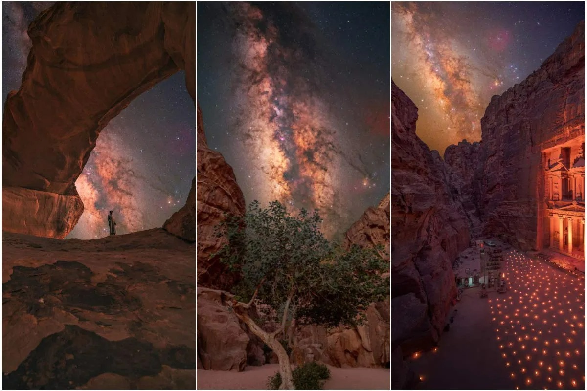 تصاویر تحریف شده از آسمان شب جادویی بر فراز اردن