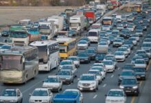 ترافیک سنگین صبحگاهی در آزادراه تهران - کرج