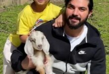 سینا مهرداد حیوان خانگی خود را با برادرزاده اش معرفی کرد