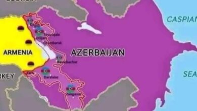 عکس توهم رسانه های جمهوری آذربایجان درباره نقشه این کشور در سال 2025