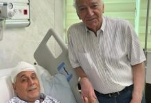 عمو قناد در بیمارستان بعد از عمل جراحی ؛ عیادت رضا بنفشه خواه (عکس)