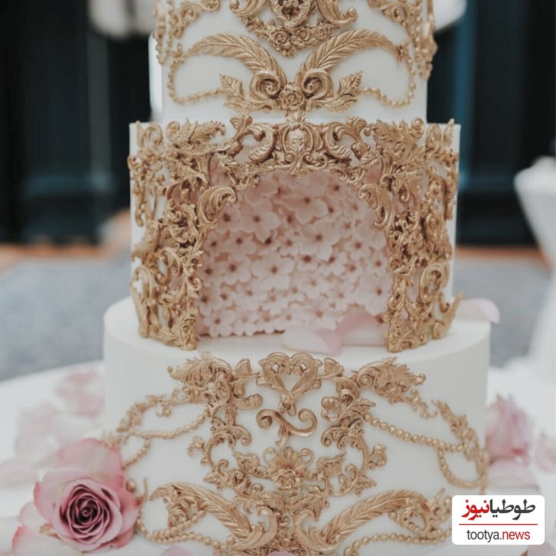 کیک عروسی و دسرهای لوکس جشن خواهر ساره بیات و رضا قوچان‌نژاد+ تصاویر