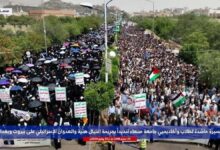 تظاهرات مردم یمن در اعتراض به کشته شدن شهید هانیه