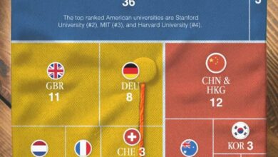 رتبه بندی ۱۰۰ دانشگاه برتر جهان در سال ۲۰۲۴ بر اساس کشورها (اینفوگرافی)