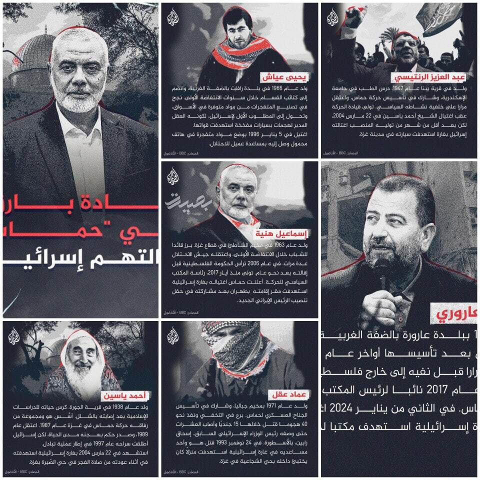 رهبران برجسته حماس که توسط اسراییل ترور شده‌اند