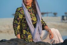 استایل خاص بازیگر زن تلویزیون در ساحل دبی+ عکس