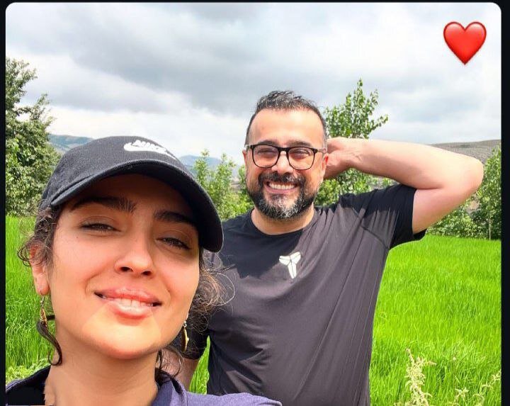 عکس عاشقانه سپند امیرسلیمانی و همسرش