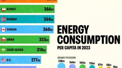 کدام کشورها بیشترین مصرف سرانه انرژی را دارند؟ (+ اینفوگرافیک)