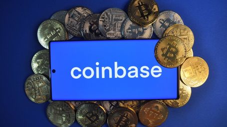 coinbase coin logo smartphone bitcoin crypto exchange gID 7