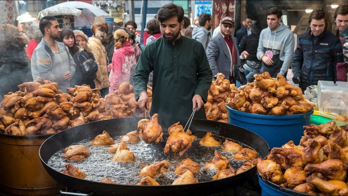 دستور تهیه مرغ سوخاری به سبک پیشاور (ویدئو)