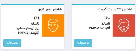 عکس شاخص آلودگی هوای تهران امروز پنجشنبه 6 دی 1403 | فوتبال روزانه