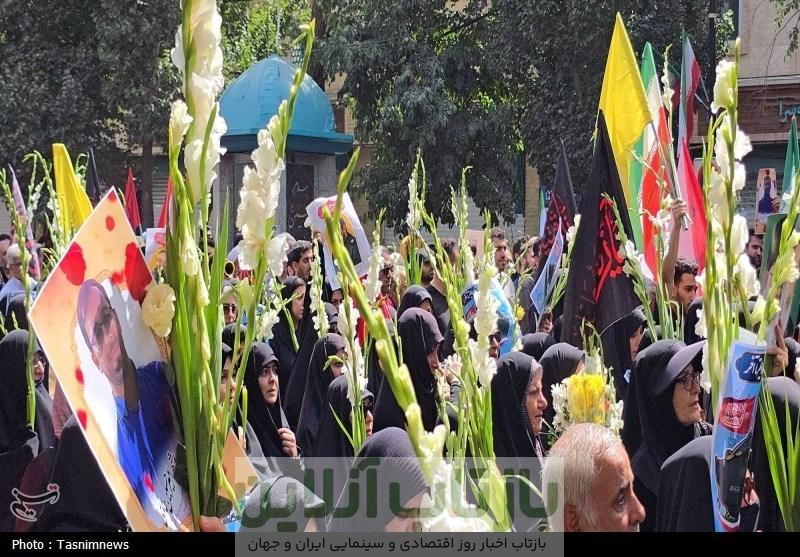تشییع پیکر مطهر 6 شهید مدافع وطن در شهرری + عکس