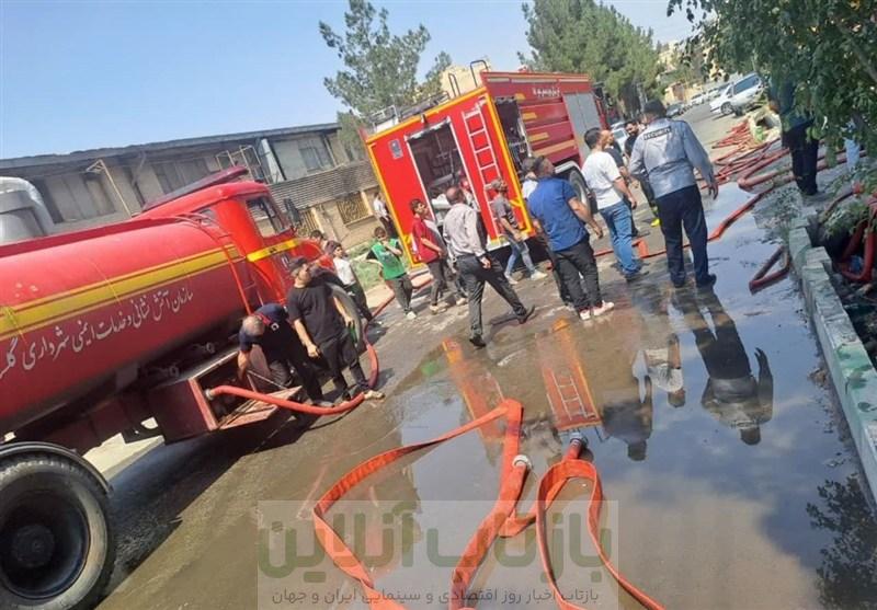 مهار آتش‌سوزی گسترده در شهرک صنعتی نصیرآباد