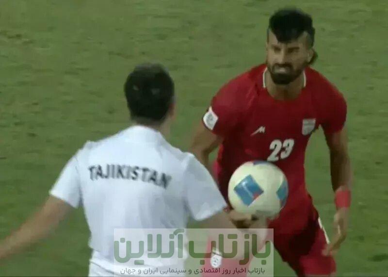 عکس| چشم غره ترسناک رامین رضاییان به مربی تاجیکستان!
