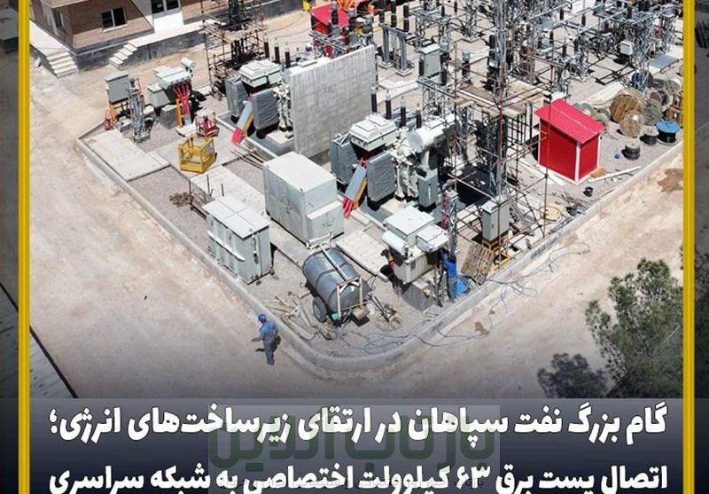 گام بزرگ نفت سپاهان در ارتقای زیرساخت‌های انرژی؛ اتصال پست برق 63 کیلوولت اختصاصی به شبکه سراسری