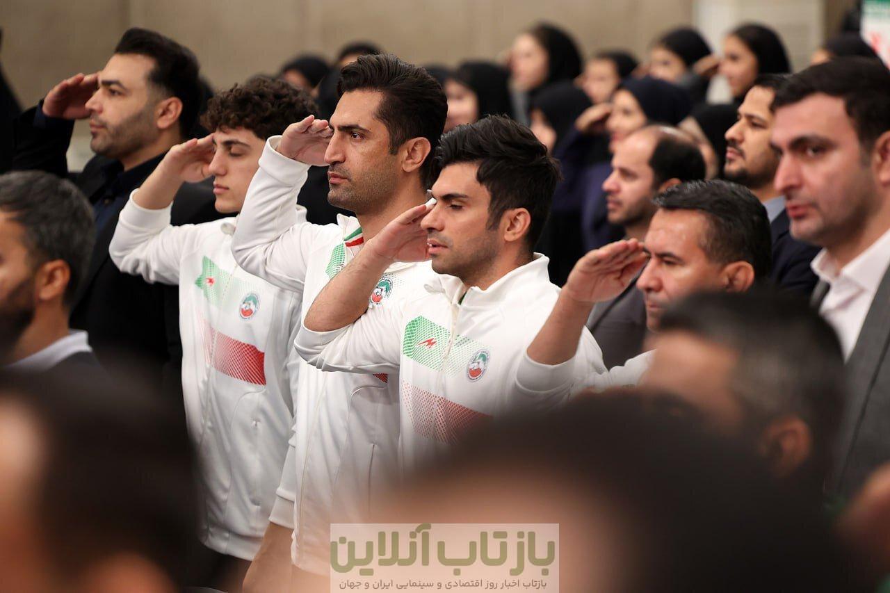 عکس| سلام نظامی ورزشکاران در دیدار با رهبر انقلاب