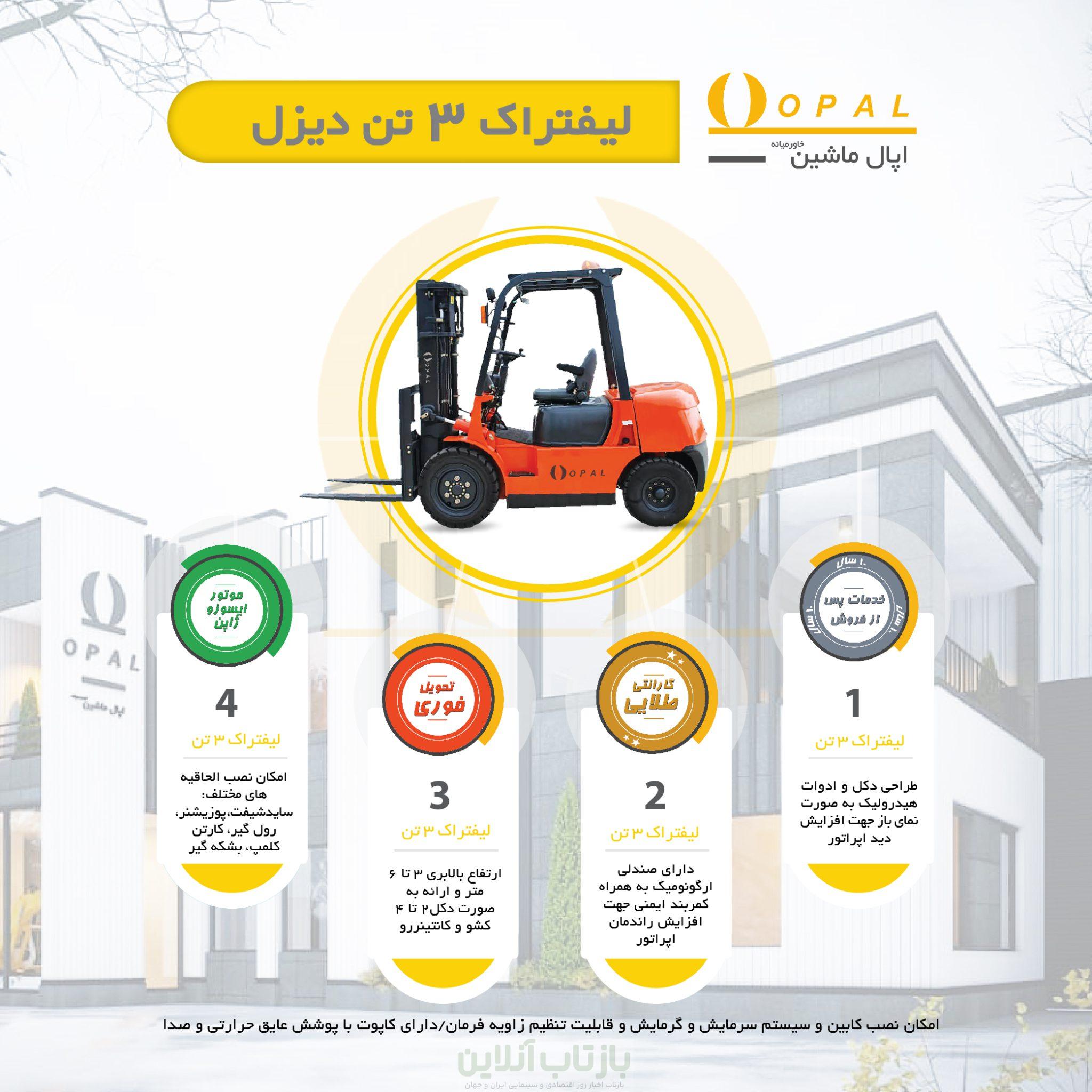 لیفتراک 3 تن اپال ماشین خاورمیانه