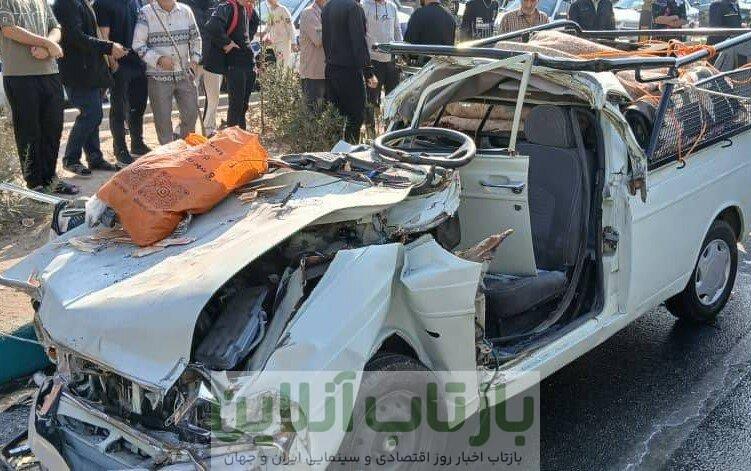 تصادف مرگبار وانت و تریلی در اتوبان شهید هاشمی