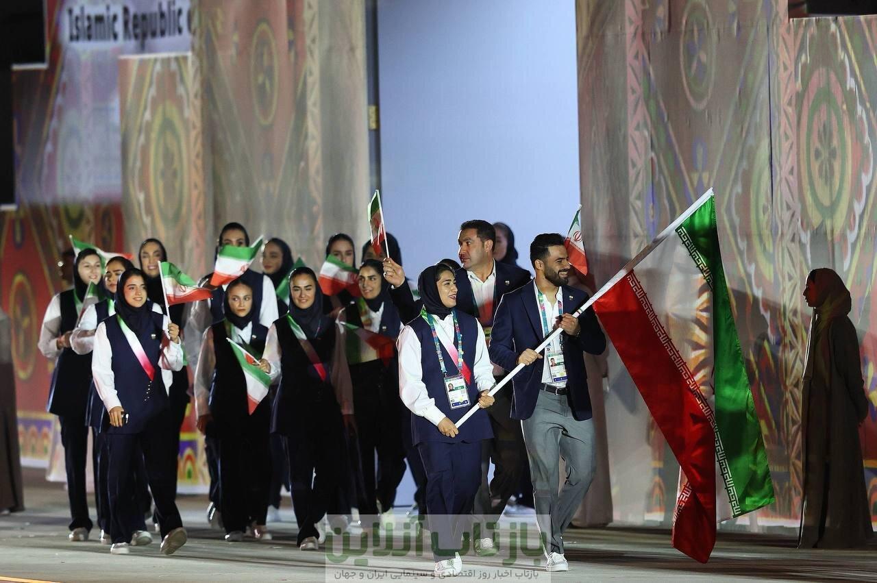 تصاویری از رژه کاروان ایران در افتتاحیه بازی‌های کشورهای اسلامی در ریاض