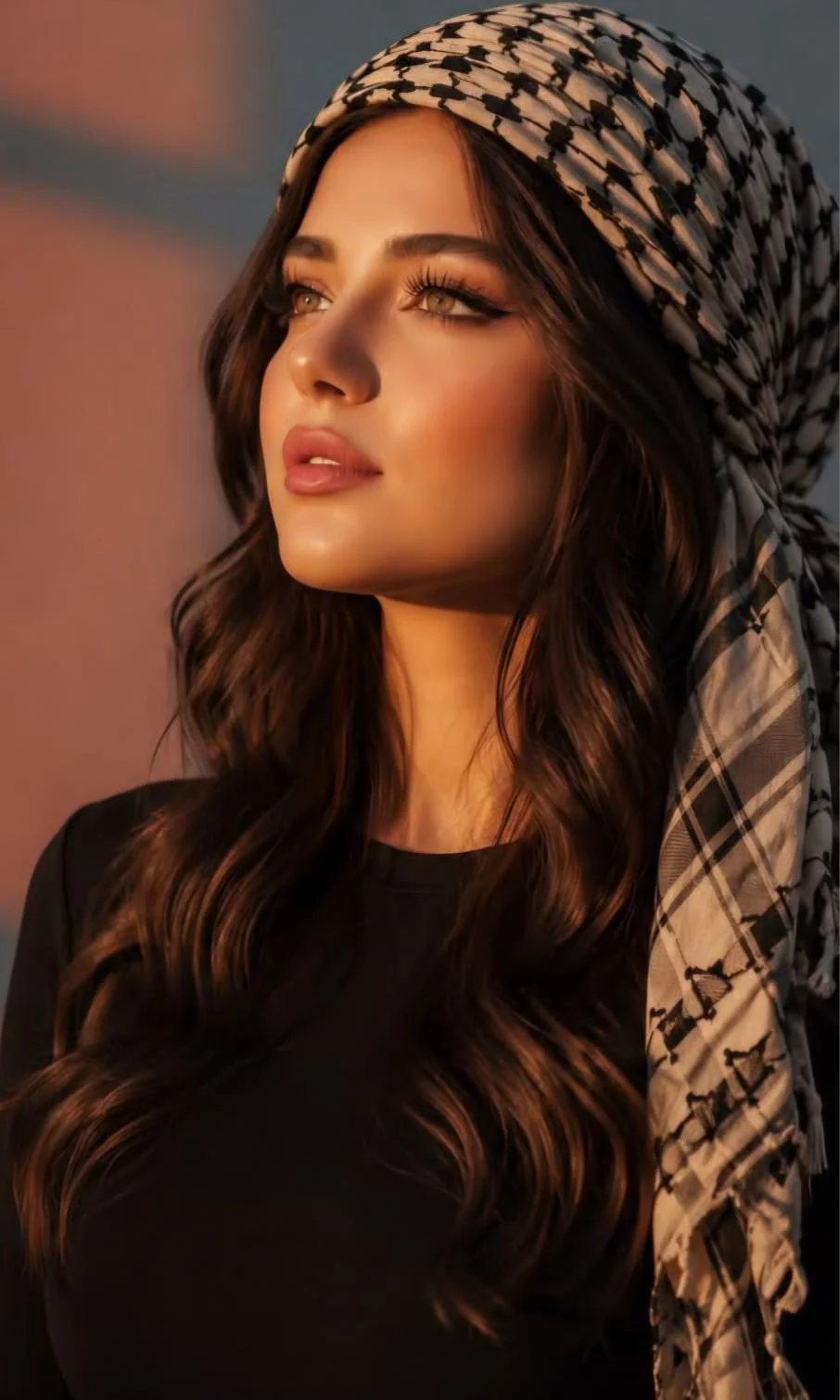 عکس پروفایل دختر با کلاه قرمز و مشکی; ژست های شیک در صحرا، طبیعت و خیابان 3 عکس پروفایل دختر با چفیه