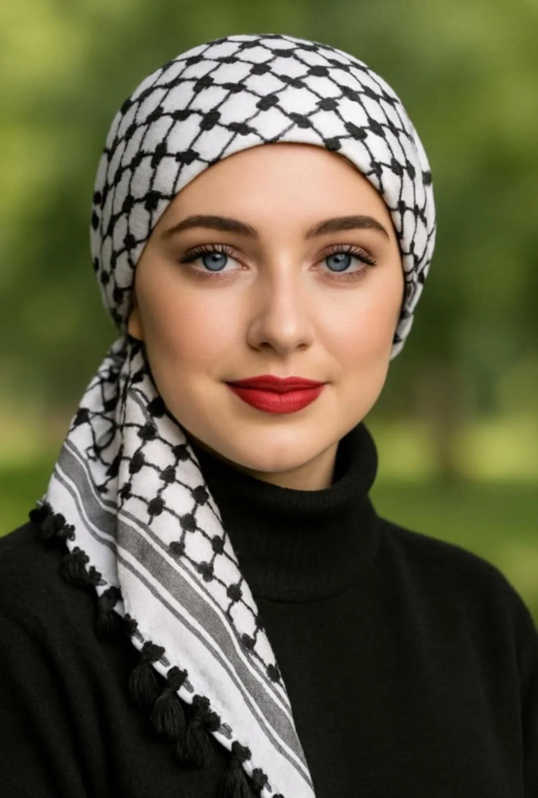 عکس پروفایل دختر با کلاه قرمز و مشکی; ژست های شیک در صحرا، طبیعت و خیابان 4 عکس پروفایل دختر با چفیه