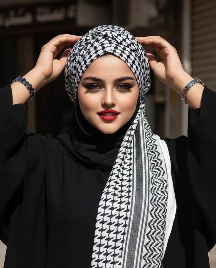 عکس پروفایل دختر با کلاه قرمز و مشکی; ژست های شیک در صحرا، طبیعت و خیابان 8 عکس پروفایل دختر با چفیه
