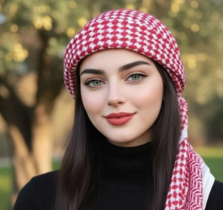 عکس پروفایل دختر با کلاه قرمز و مشکی; ژست های شیک در صحرا، طبیعت و خیابان 12 عکس پروفایل دختر با چفیه
