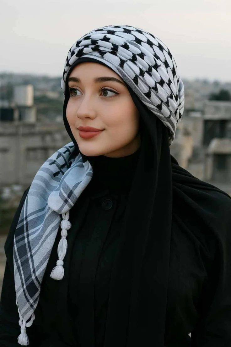 عکس پروفایل دختر با کلاه قرمز و مشکی; ژست های شیک در صحرا، طبیعت و خیابان 15 عکس پروفایل دختر با چفیه